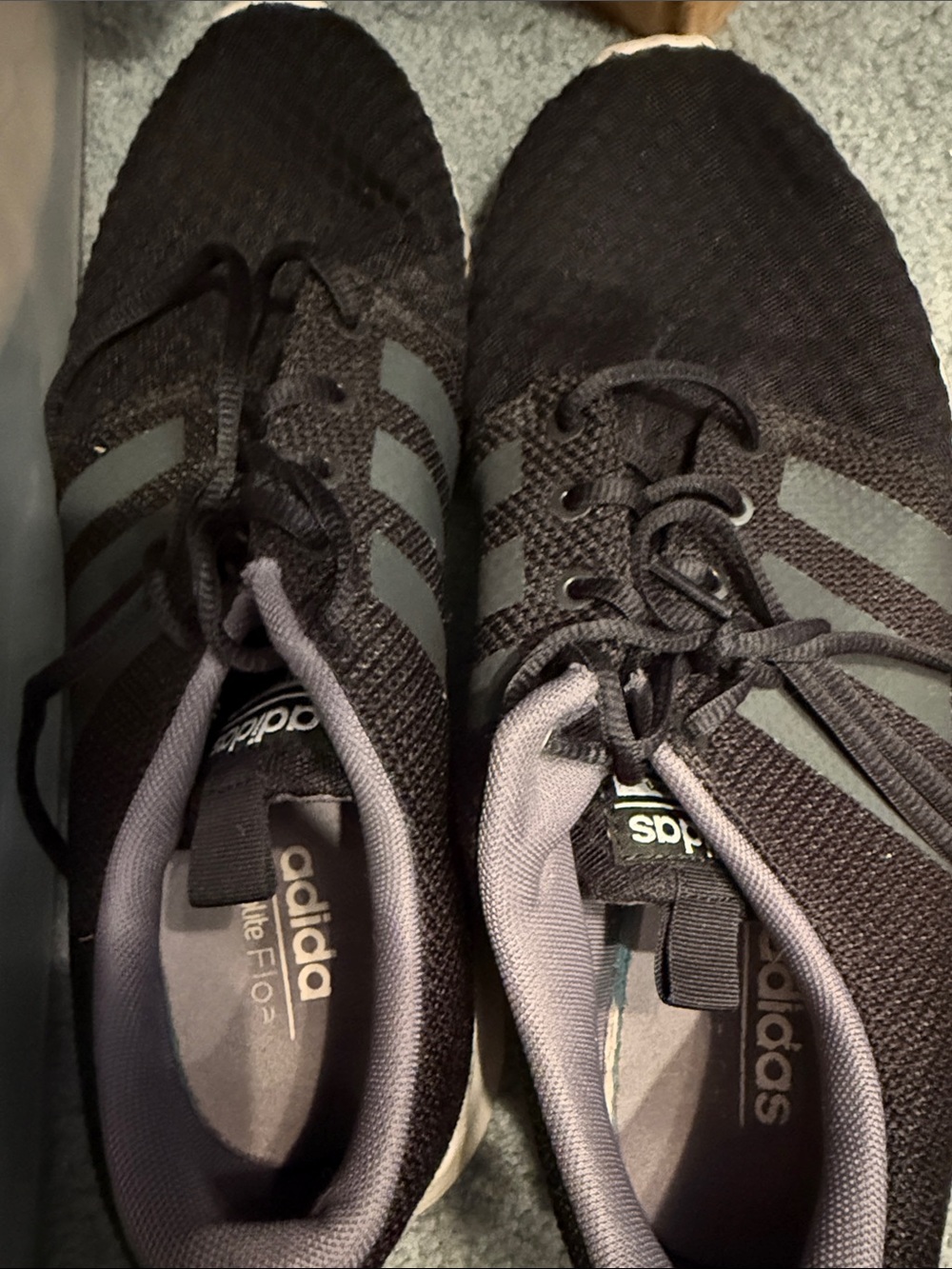 Like new adidas Cloudfoam Lite Racer Adapt Athletic Shoes Black & Gray.